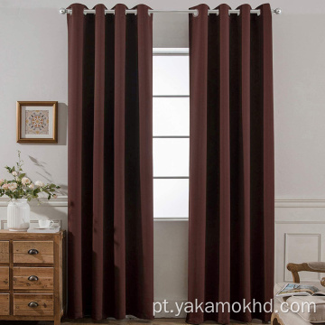 Novo design de cortinas blackout castanho chocolate